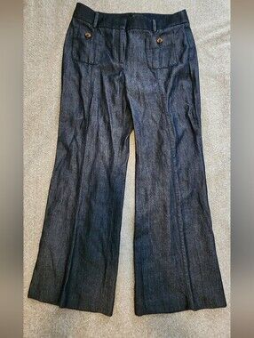 Talbots Flare Wide Leg High Rise Denim Pants Size 10 Women’s Blue Jeans Classic
